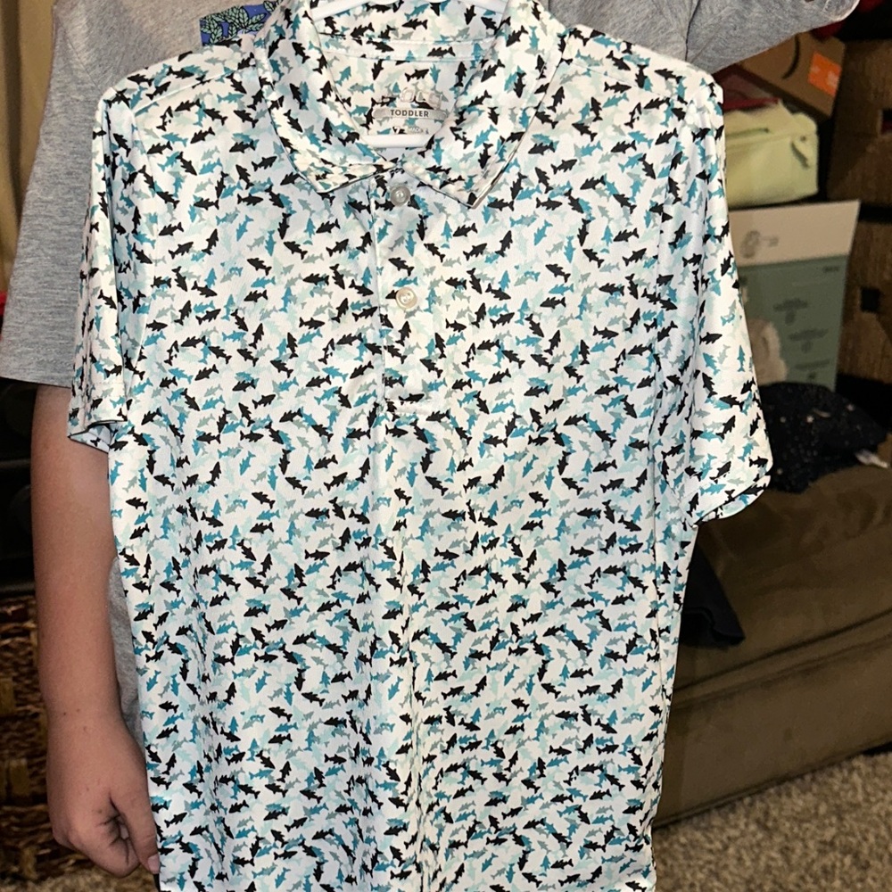 Shark Print Polo Shirt